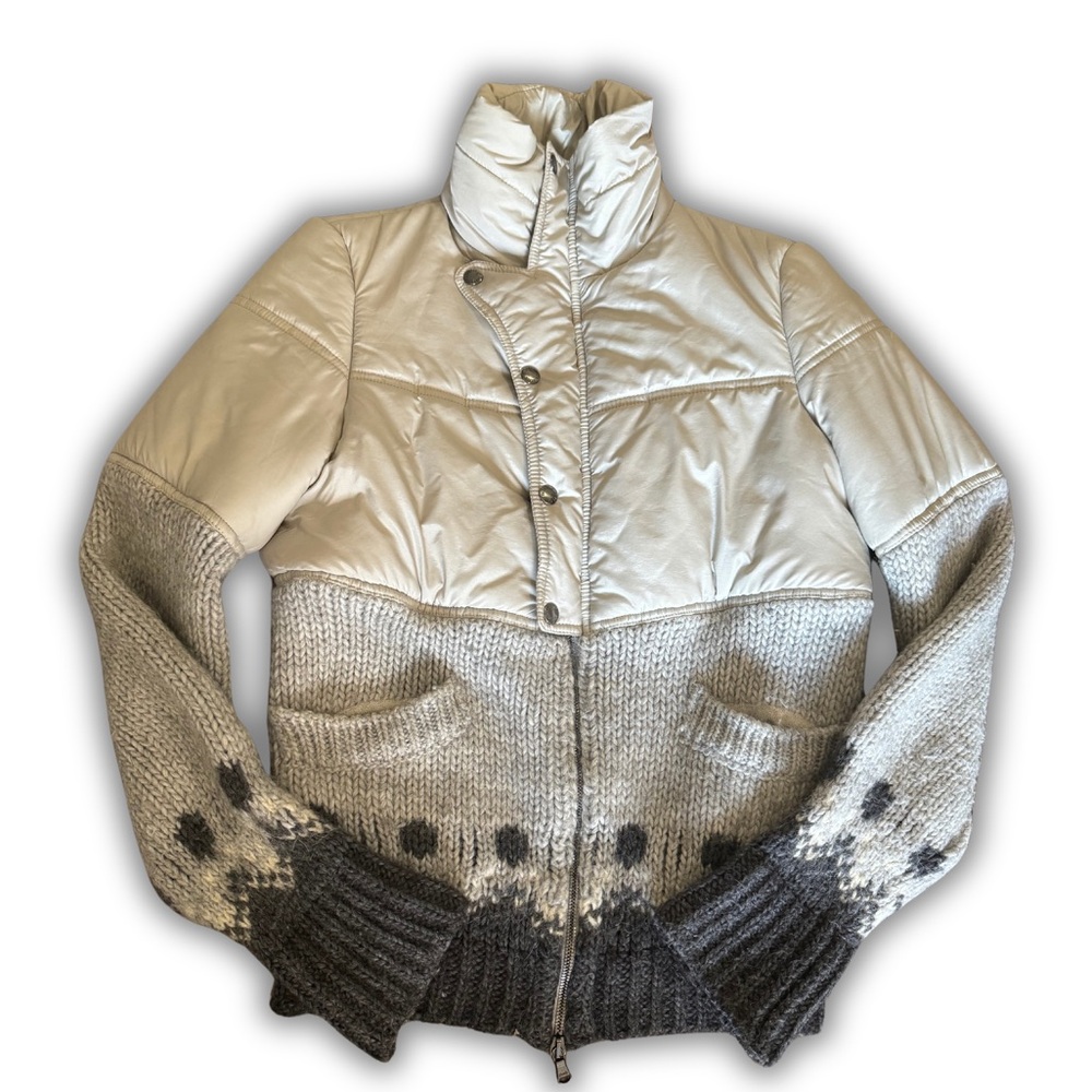 Patrizia Pepe | Made in Italy | Panelled Puffer Zip-Up Jacket | Size:42
